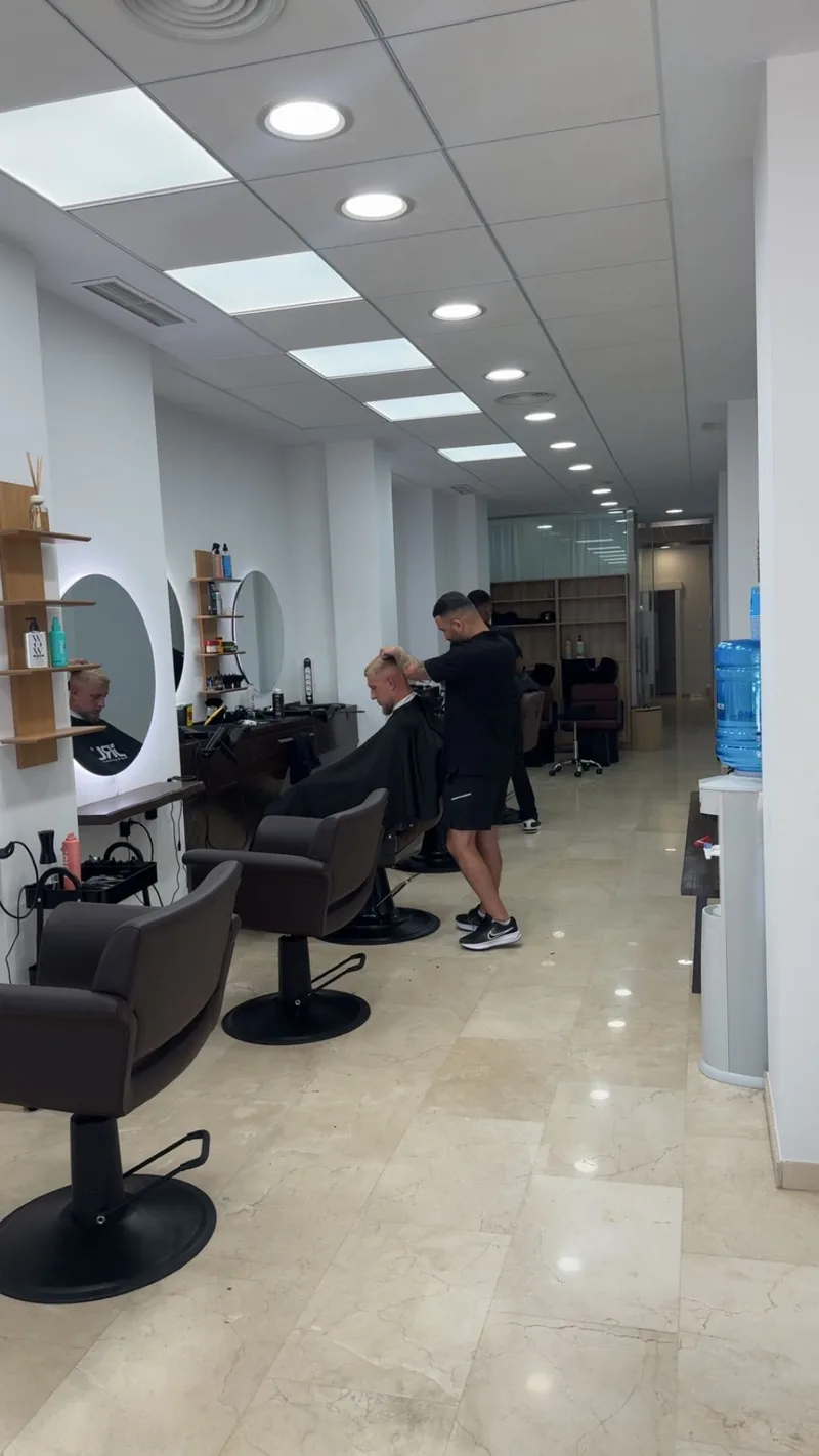 The salon styling area